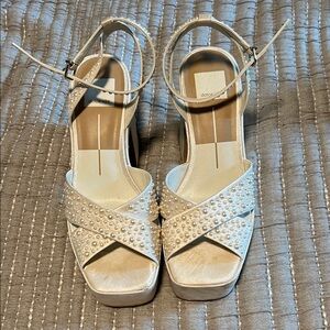Dolce & Gabbana Cream Pearl Embellished Heels